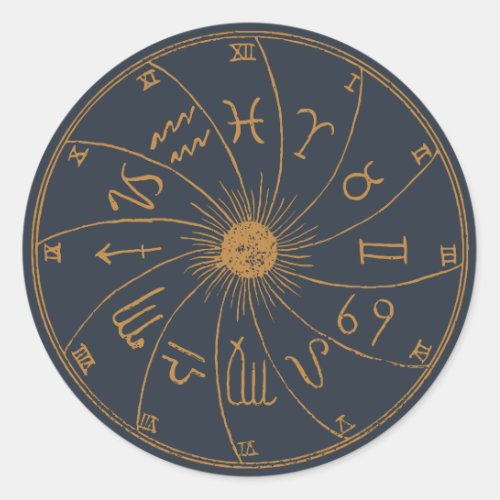 The Zodiac Wheel _ Fortune Telling Classic Round Sticker