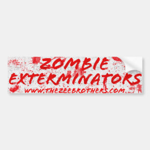 The Zombie Exterminators White Bloody Sticker