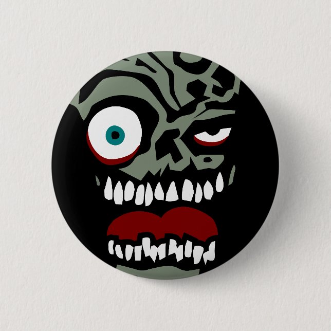 The Zombie face of doom Pinback Button (Front)