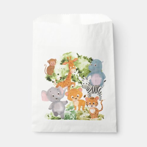 The zoo collection of cute wild animals favor bag