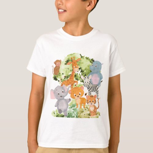 The zoo collection of cute wild animals T_Shirt