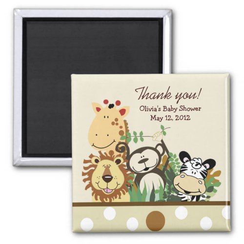 The Zoo Crew Jungle Baby Shower Favor _ TAN Magnet