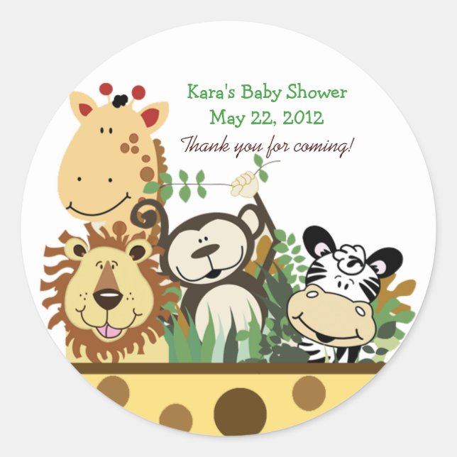 THE ZOO CREW (YELLOW) Custom Favor Sticker (Front)