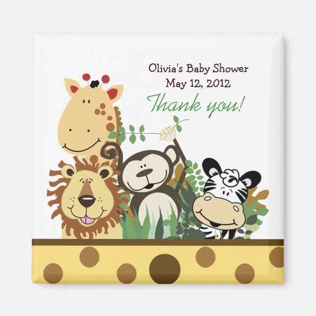 THE ZOO CREW (YELLOW) Favor Magnet (Front)