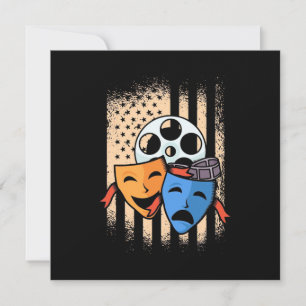 Theater Actor America Flag Invitation