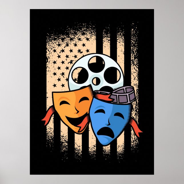 Theater Actor America Flag Poster (Front)
