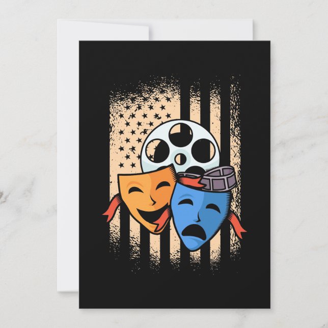 Theater Actor America Flag Save The Date (Front)