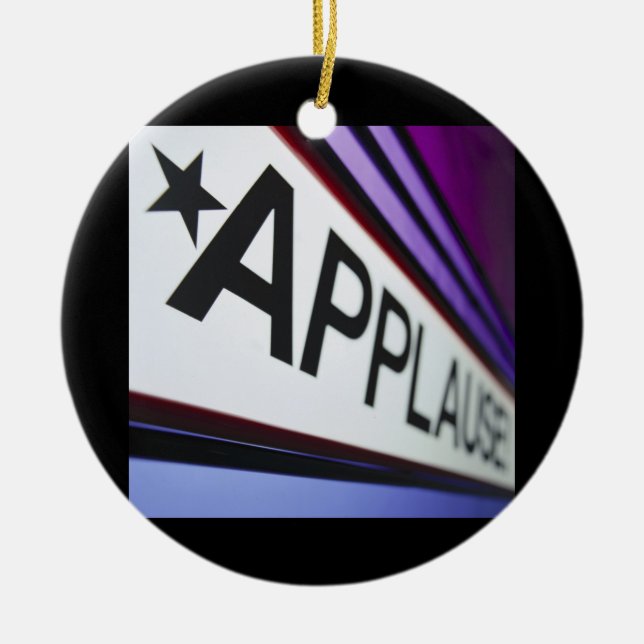 Theater Applause Sign Ceramic Ornament (Front)