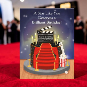 Theater Birthday Design with Movie Sign Card