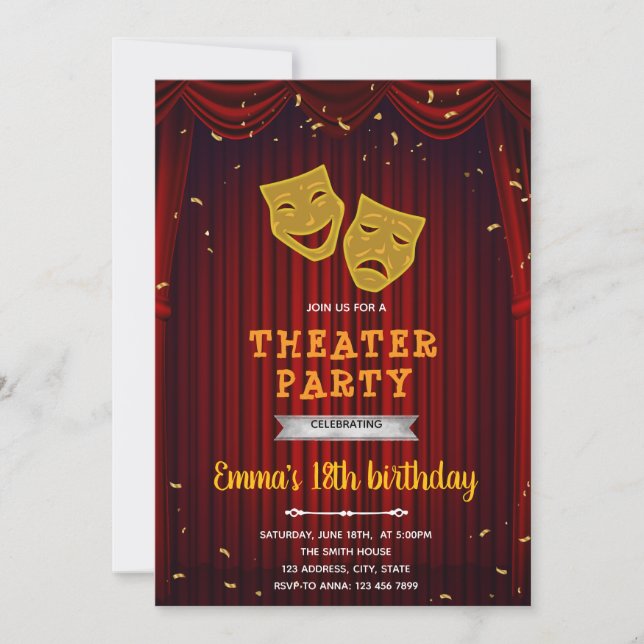Theater birthday invitation (Front)