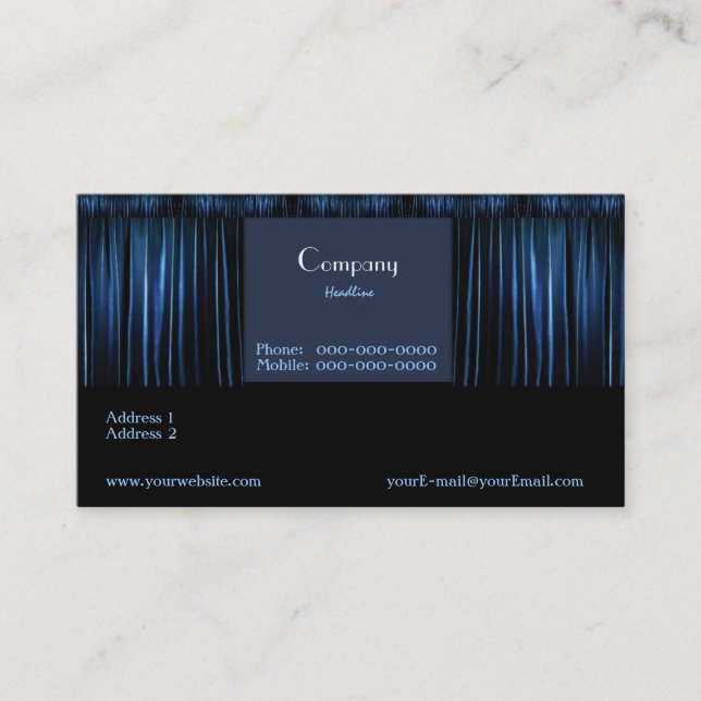 Theater Blue Business Card (Front)