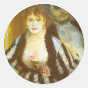 Theater Box by Pierre Renoir, Vintage Fine Art Classic Round Sticker