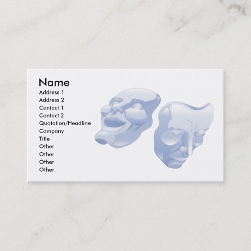 Theatre comedy and tragedy masks business cards