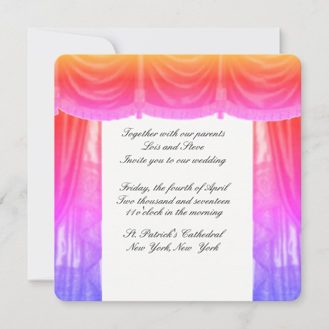 Theater Curtain Wedding Invitation (Front)