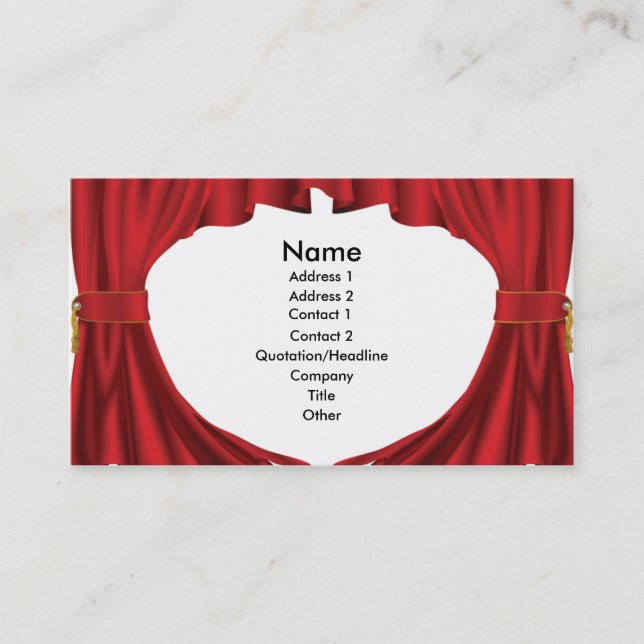 Theater curtains business card design (Front)