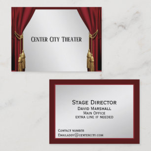 Theater Curtains Silver Screen Business Card