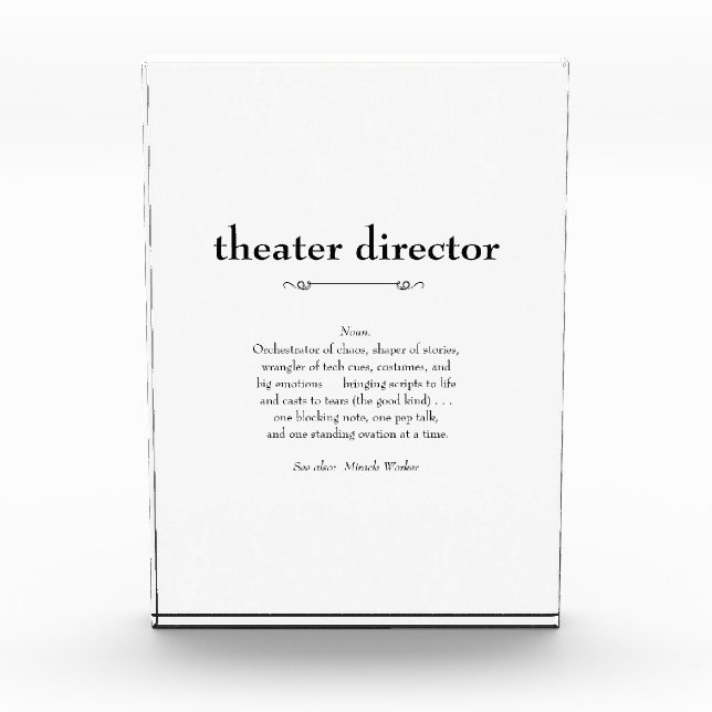 Theater Director Definition Thank You Gift Photo Block (Front)