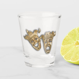 Theater Golden Comedy Tragedy Masks Shot Glass