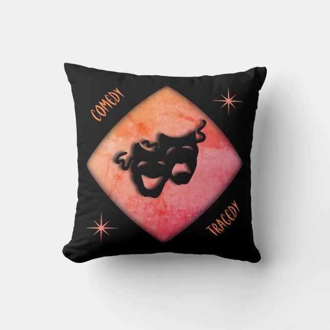 Theater Happy Sad Greek Masks Funk Throw Pillow (Front)