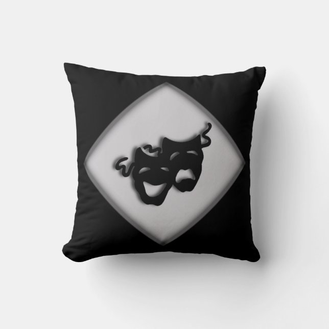 Theater Happy Sad Greek Masks Throw Pillow (Front)