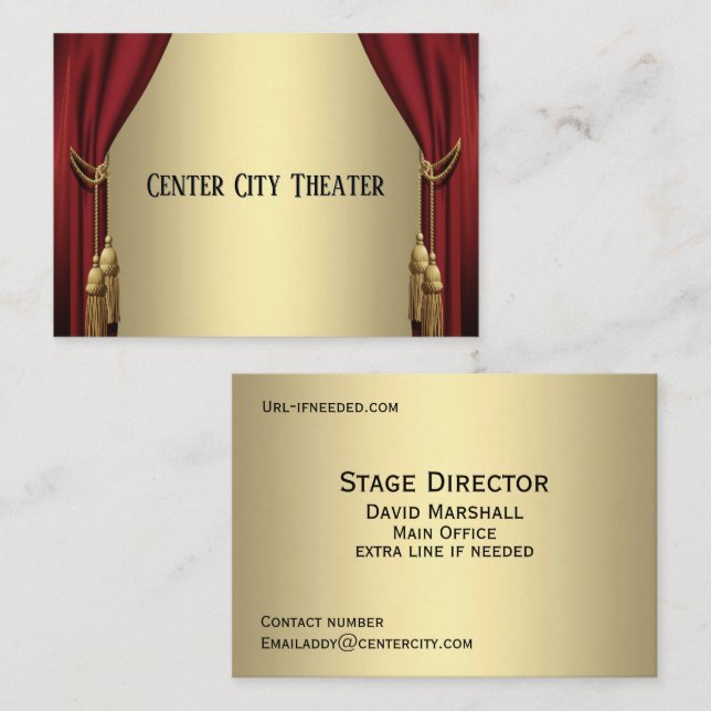 Theater Horizontal Business Card (Front/Back)