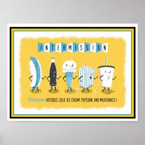 Theater Intermission Snack Bar Poster 12 x 16