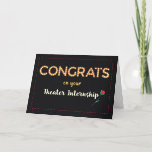 Theater Internship Congratulations Marquee Light B Card