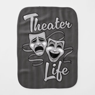 Theater Life Comedy and Tragedy Masks Baby Burp Cloth