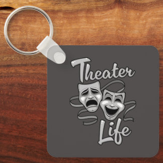Theater Life Comedy and Tragedy Masks Keychain