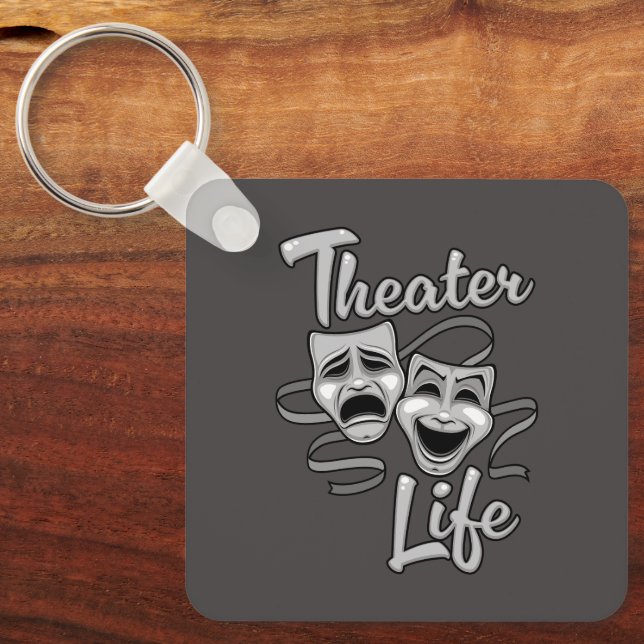 Theater Life Comedy and Tragedy Masks Keychain (Front)