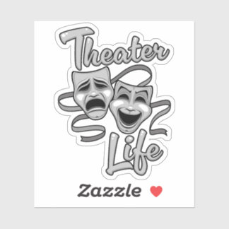 Theater Life Comedy and Tragedy Masks Sticker