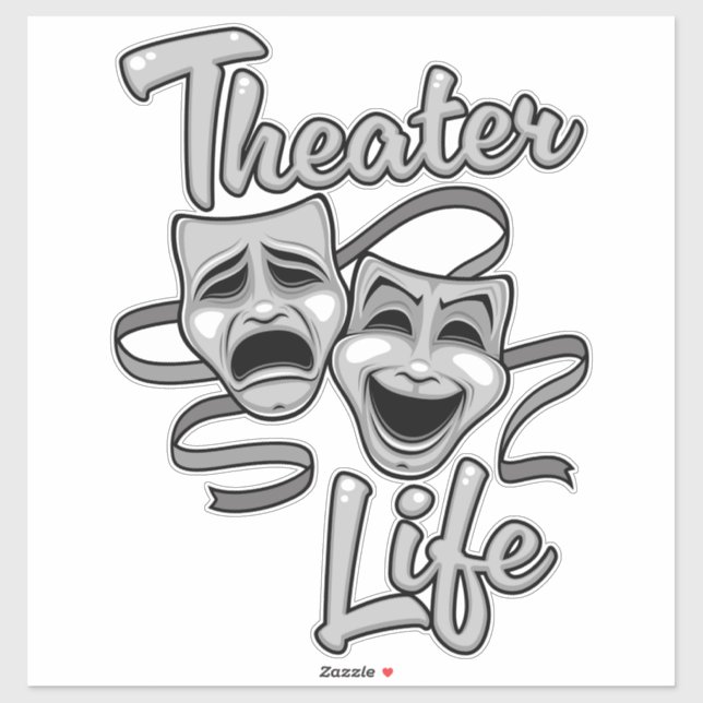 Theater Life Comedy and Tragedy Masks Sticker (Sheet)