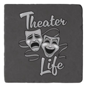 Theater Life Comedy and Tragedy Masks Trivet