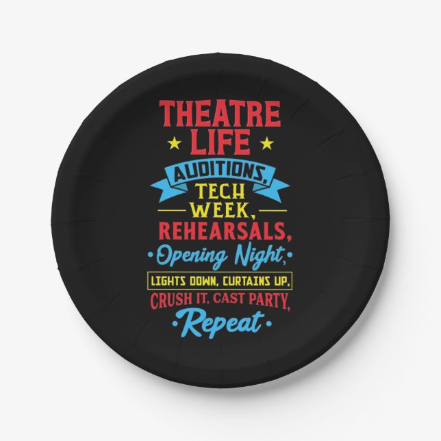 Theater Life For Actor Paper Plates (Front)