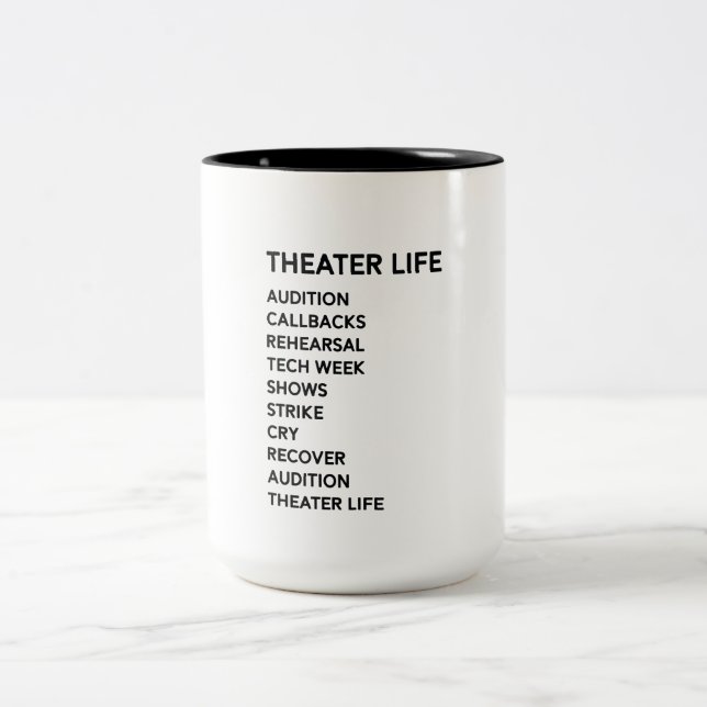 Theater Life Funny Drama Broadway Musical Theater Two-Tone Coffee Mug (Center)