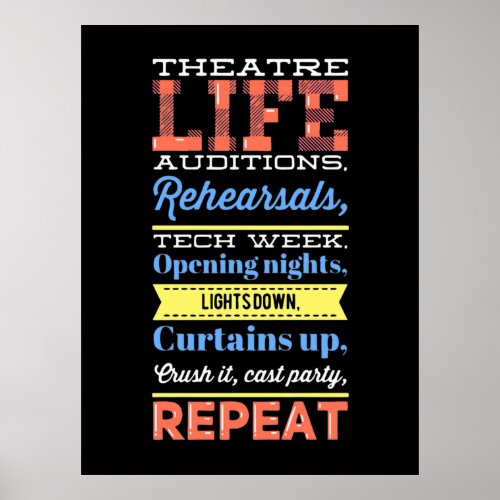 Theater Life Repeat Poster