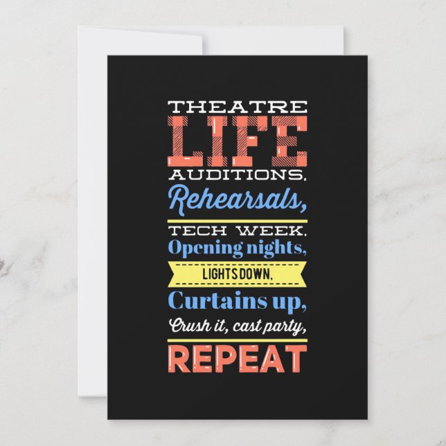 Theater Life Repeat Save The Date (Front)
