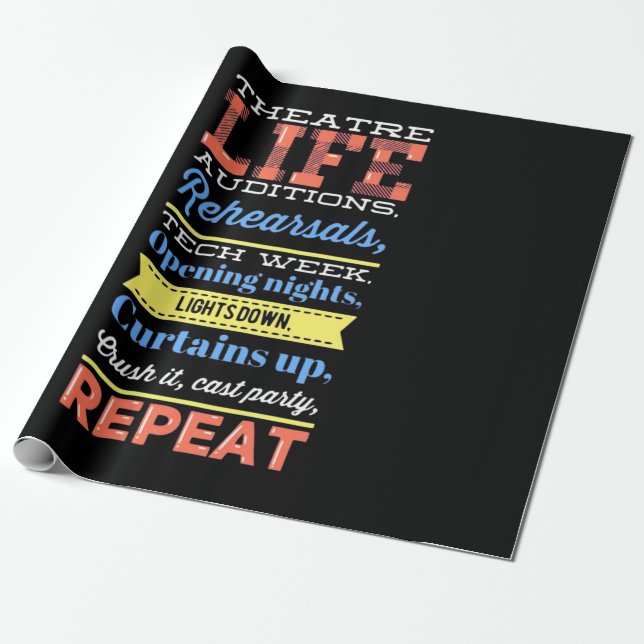 Theater Life Repeat Wrapping Paper (Unrolled)