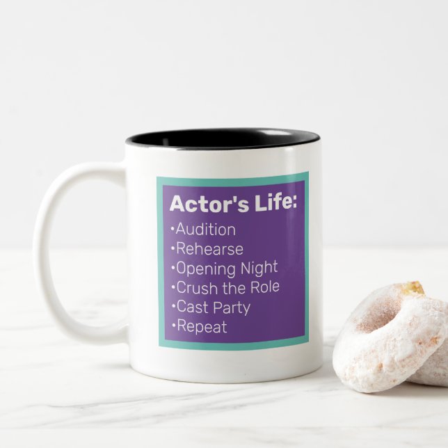 Theater Lovers Two-Tone Coffee Mug (With Donut)