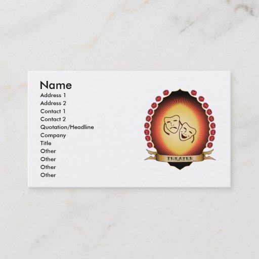 Customizable Theater Mandorla Business Card Templates