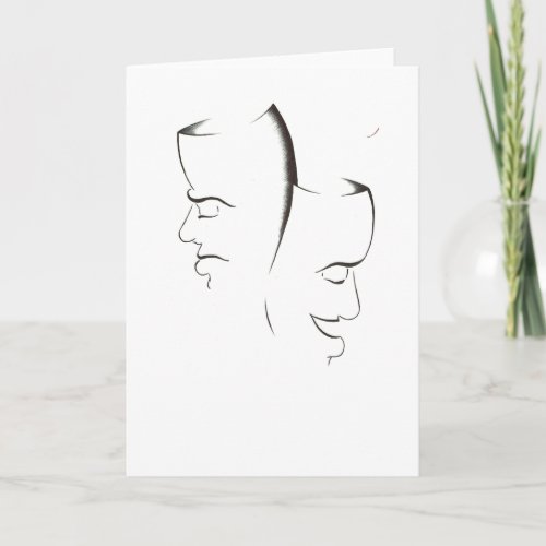 Theater Mask Blank Greeting Card