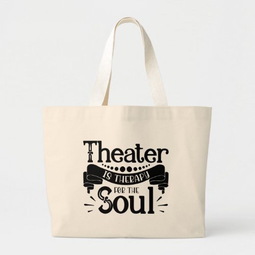 Theater  Mask Musical Broadway Actor Actress Gift Large Tote Bag