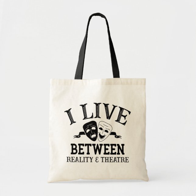 Theater Mask Musical Broadway Actor Actress Gift Tote Bag (Front)