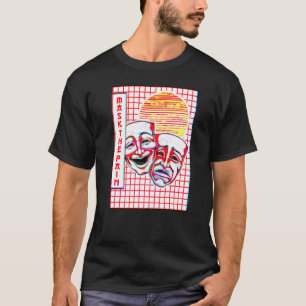 Theater Mask Vaporwave Aesthetic Drama Comedy And T-Shirt