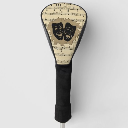 Theater Masks and Antique Music Golf Head Cover