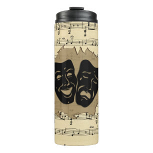 Theater Masks and Sheet Music Thermal Tumbler