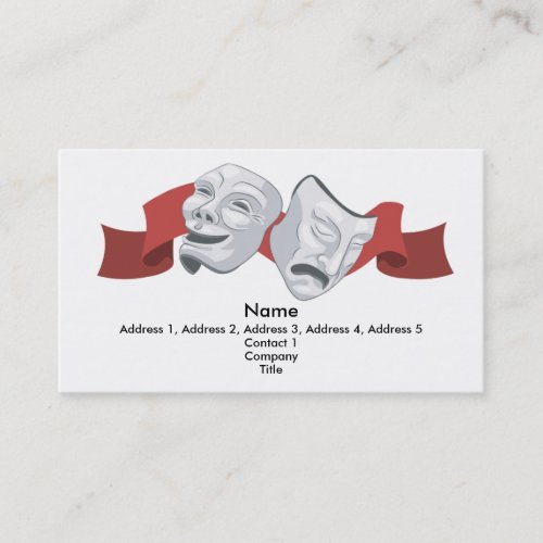 Theatre masks business card background