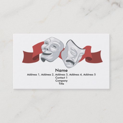 Customizable Theatre masks business card background
