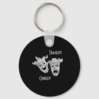 Theater Masks Comedy and Tragedy Black Keychain