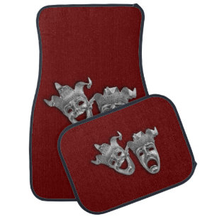 Theater Masks Comedy and Tragedy Car Floor Mat
